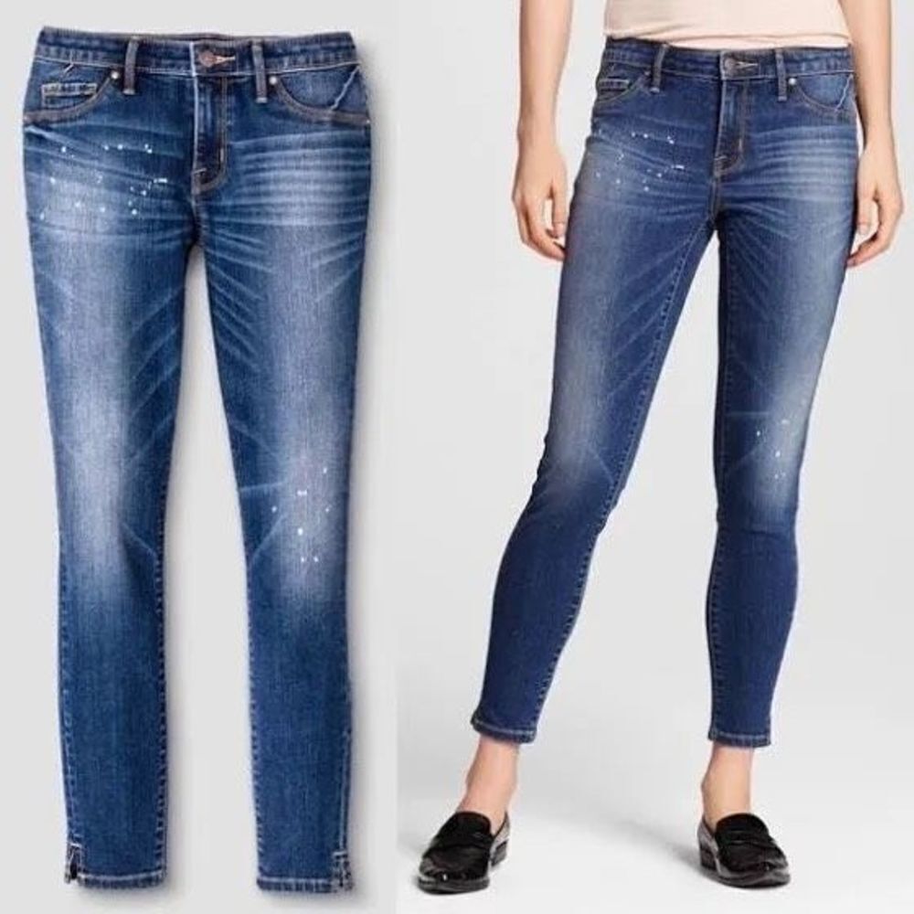 Mossimo Mid-Rise Jegging with‎ Paint Splatter ankle Slit Detail 0/25